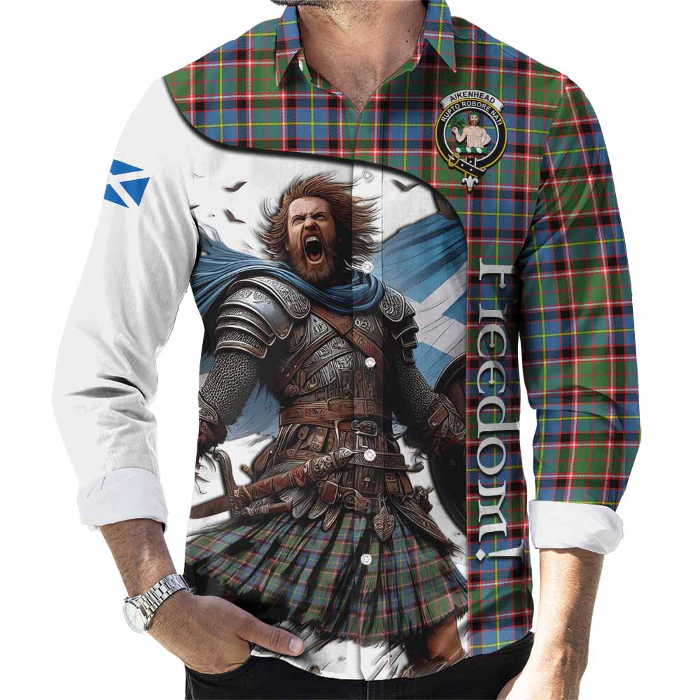 Aikenhead Crest Tartan Long Sleeve Button Shirt Inspired by the Freedom of Scottish Warrior Men's Shirt S - Tartan Vibes Clothing