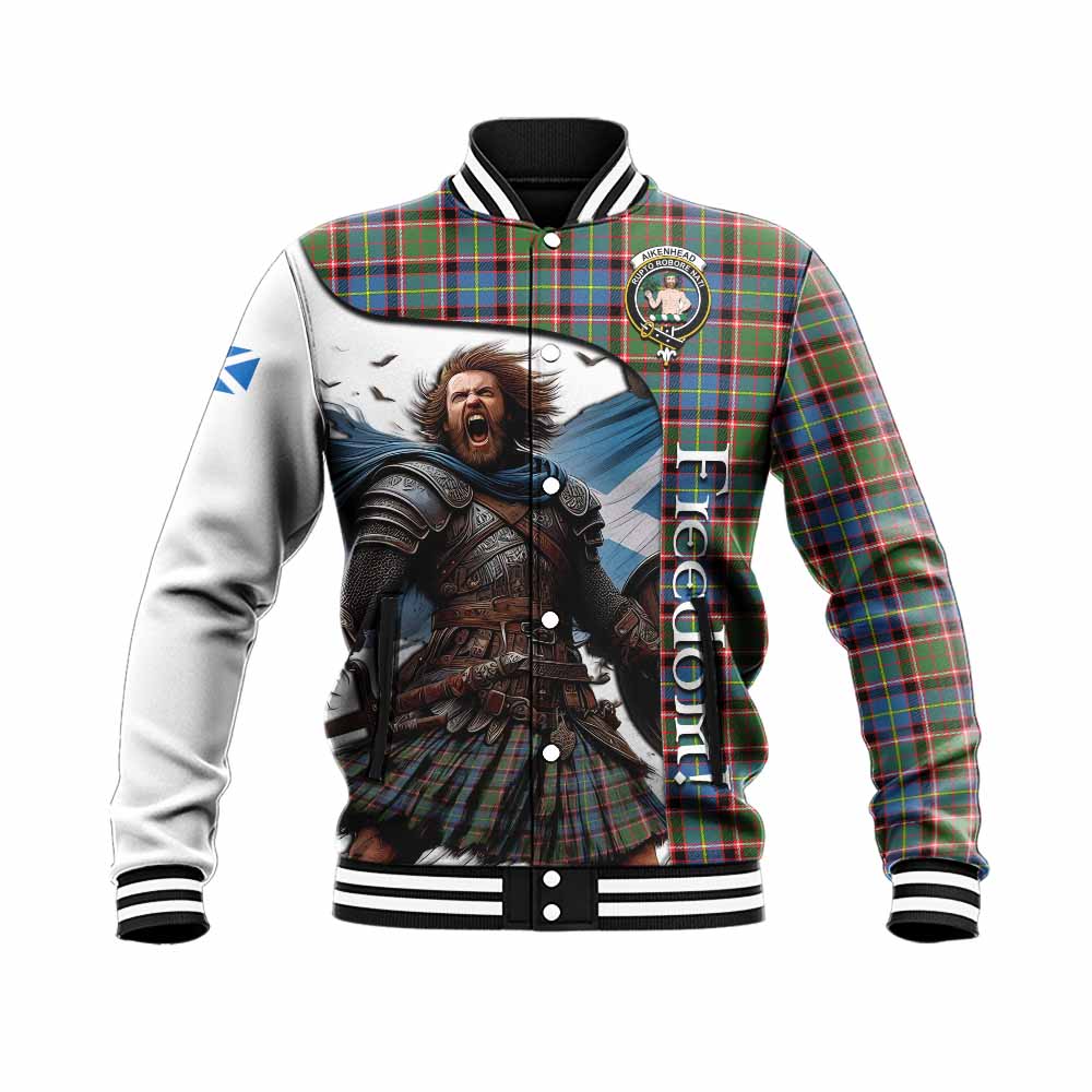 Aikenhead Crest Tartan Baseball Jacket Inspired by the Freedom of Scottish Warrior Unisex - Tartan Vibes Clothing
