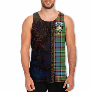 Aikenhead Tartan Family Crest Men's Tank Top Alba Gu Brath Be Brave Lion Ancient Style