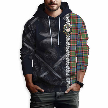 Aikenhead Tartan Hoodie with Family Crest Cross Sword Thistle Celtic Vibes Pullover Hoodie - Tartan Vibes Clothing