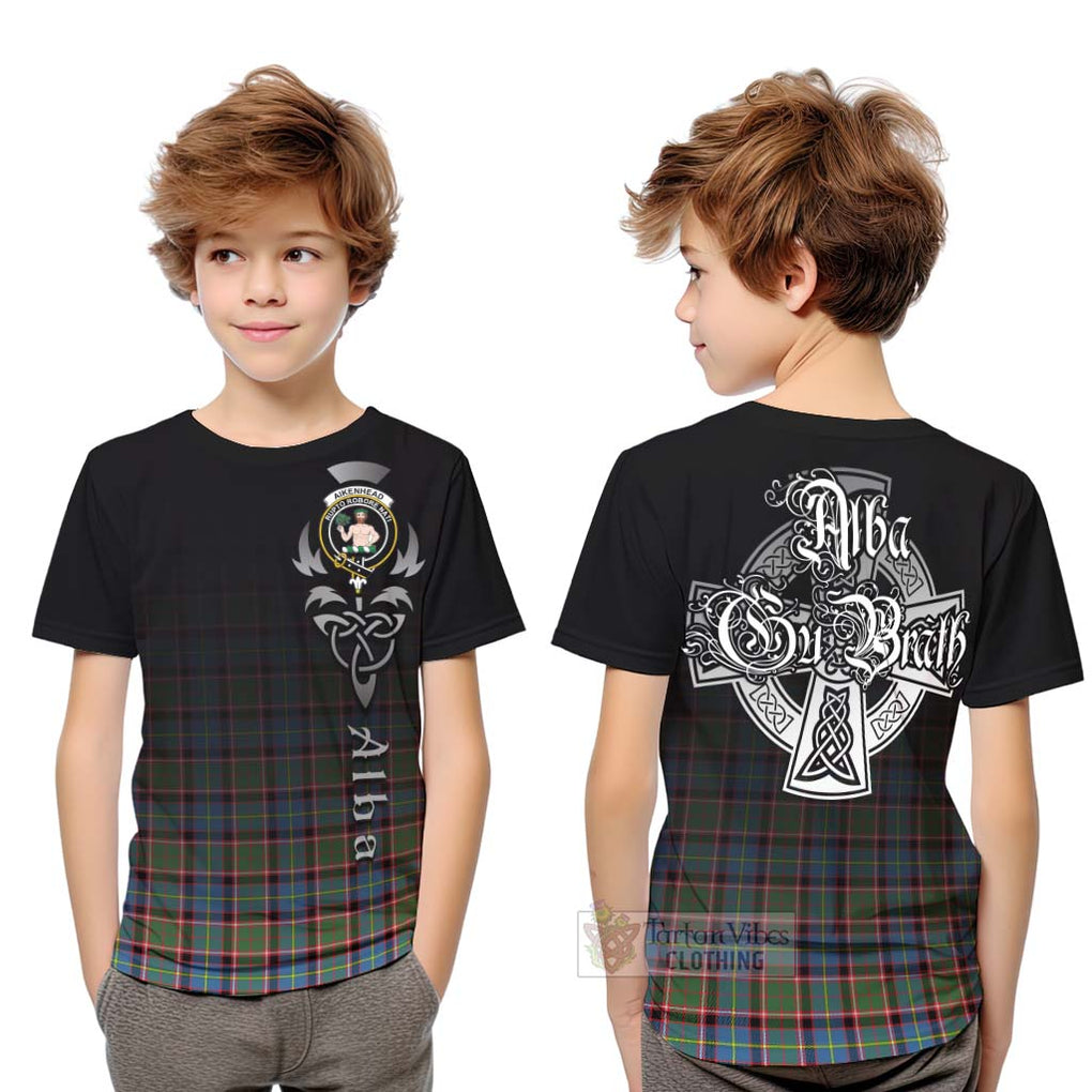 Aikenhead Tartan Kid T-Shirt Featuring Alba Gu Brath Family Crest Celtic Inspired Youth XL Size14 - Tartan Vibes Clothing