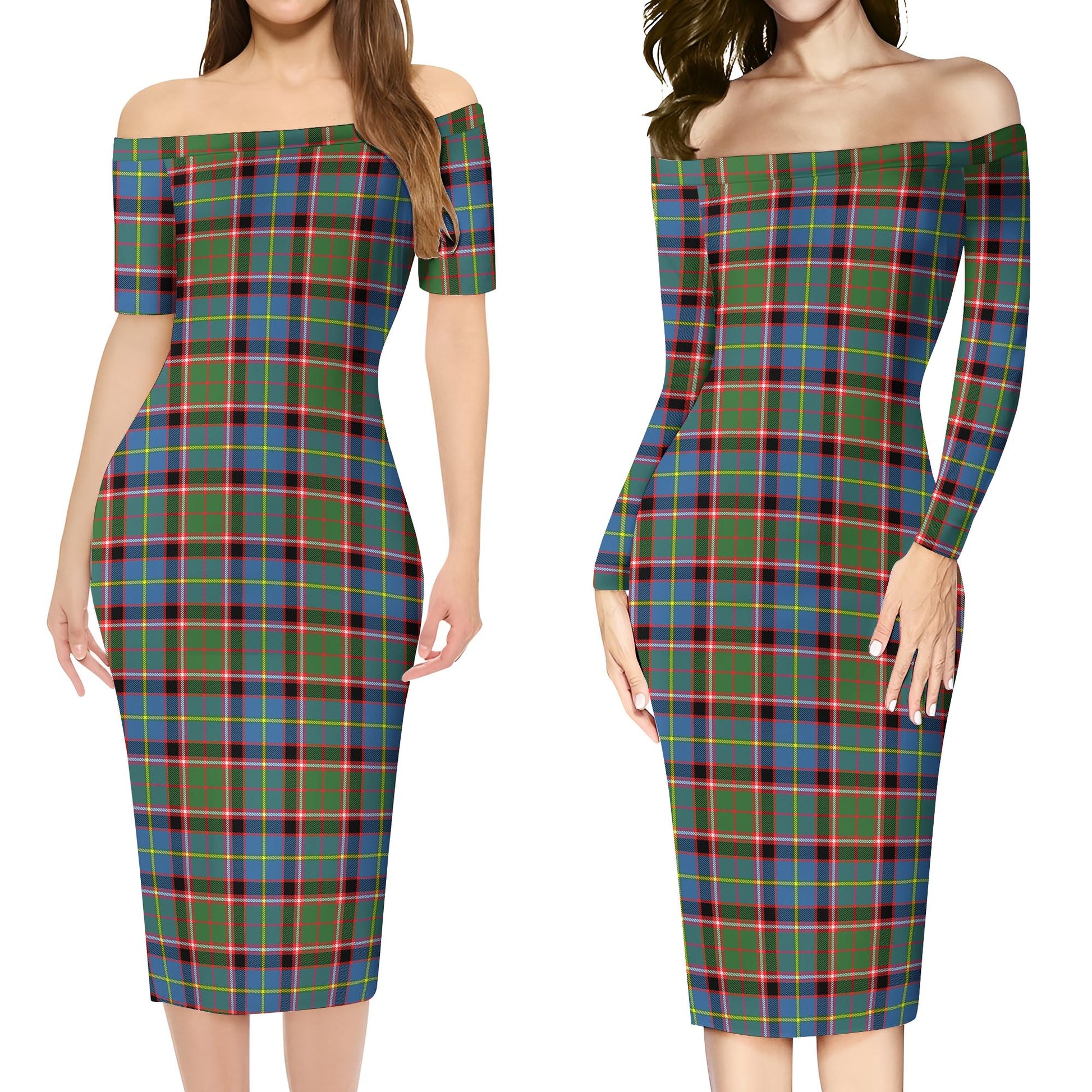Aikenhead Tartan Off Shoulder Lady Dress Women's Dress - Tartanvibesclothing