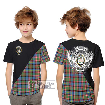 Aikenhead Tartan Kid T-Shirt with Family Crest and Military Logo Style Youth XL Size14 - Tartan Vibes Clothing