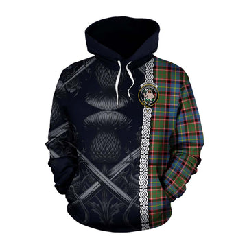 Aikenhead Tartan Cotton Hoodie with Family Crest Cross Sword Thistle Celtic Vibes Pullover Hoodie XS - Tartan Vibes Clothing