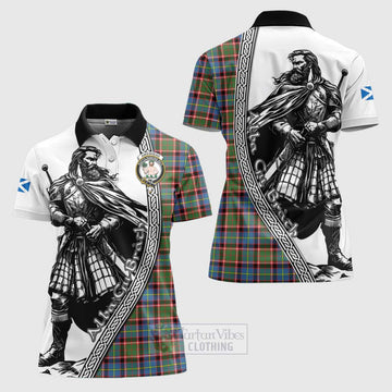 Aikenhead Tartan Clan Crest Women's Polo Shirt with Highlander Warrior Celtic Style Women - Tartan Vibes Clothing