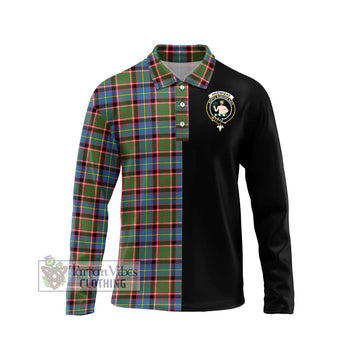 Aikenhead Tartan Long Sleeve Polo Shirt with Family Crest and Half Of Me Style Unisex - Tartan Vibes Clothing