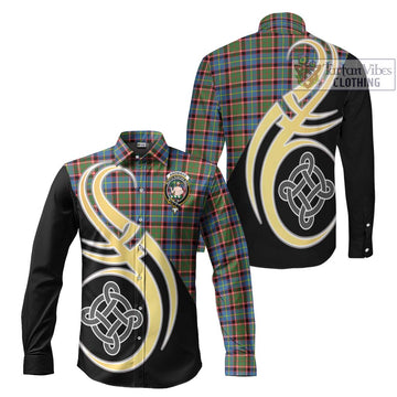 Aikenhead Tartan Long Sleeve Button Shirt with Family Crest and Celtic Symbol Style Men's Shirt S - Tartan Vibes Clothing