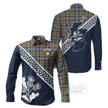 Aikenhead Tartan Long Sleeve Button Shirt Featuring Thistle and Scotland Map Men's Shirt S - Tartan Vibes Clothing