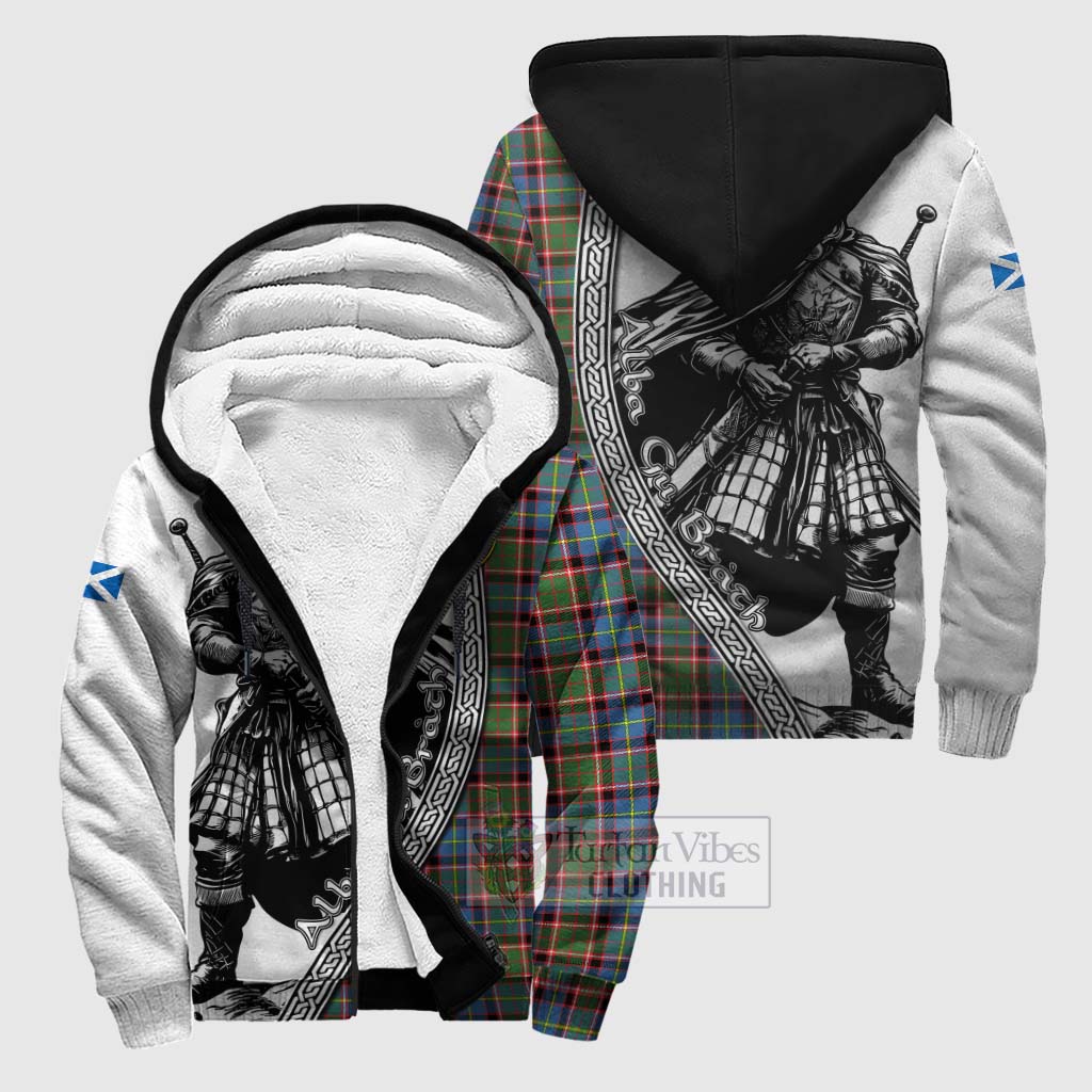 Aikenhead Tartan Clan Crest Sherpa Hoodie with Highlander Warrior Celtic Style Unisex S - Tartan Vibes Clothing