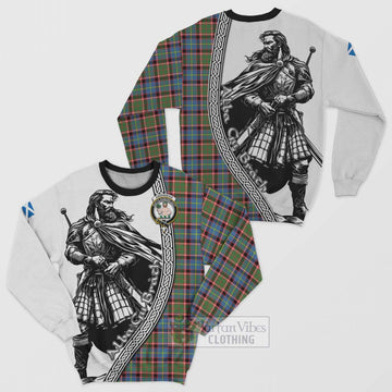Aikenhead Tartan Clan Crest Sweatshirt with Highlander Warrior Celtic Style Unisex - Tartan Vibes Clothing