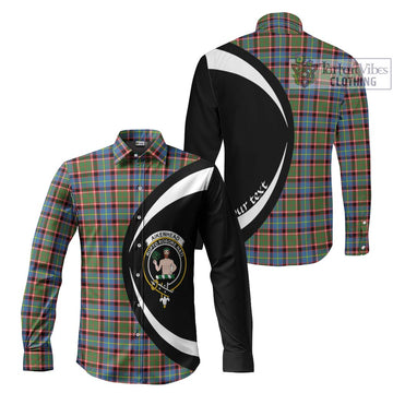 Aikenhead Tartan Long Sleeve Button Up with Family Crest Circle Style Men's Shirt S - Tartan Vibes Clothing