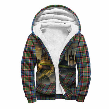 Aikenhead Tartan Family Crest Sherpa Hoodie with Scottish Ancient Castle Style Unisex S - Tartan Vibes Clothing