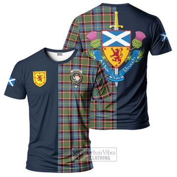 Aikenhead Tartan T-Shirt Alba with Scottish Lion Royal Arm Half Style Kid's Shirt - Tartan Vibes Clothing