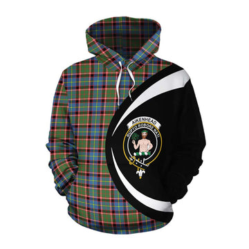 Aikenhead Tartan Cotton Hoodie with Family Crest Circle Style Pullover Hoodie XS - Tartan Vibes Clothing