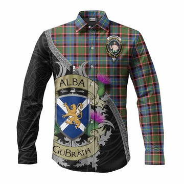 Aikenhead Tartan Family Crest Long Sleeve Button Shirt Lion Rampant Royal Thistle Shield Celtic Inspired Men's Shirt S - Tartan Vibes Clothing