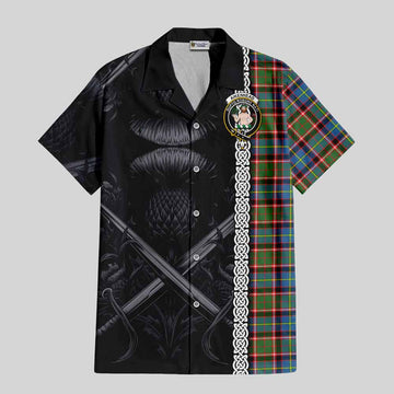 Aikenhead Tartan Hawaiian Shirt with Family Crest Cross Sword Thistle Celtic Vibes Kid - Tartan Vibes Clothing