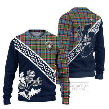 Aikenhead Tartan Ugly Sweater Featuring Thistle and Scotland Map Unisex - Tartan Vibes Clothing