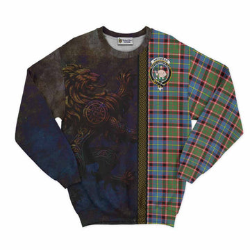 Aikenhead Tartan Family Crest Sweatshirt Alba Gu Brath Be Brave Lion Ancient Style