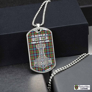 Tartan Vibes Clothing Aikenhead Tartan Dog Tag Necklace Viking Mjolnir Style