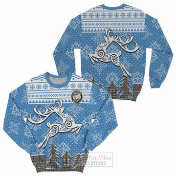 Aikenhead Clan Christmas Sweatshirt Celtic Reindeer Style Unisex - Tartan Vibes Clothing