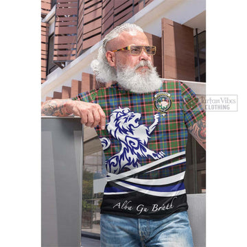 Aikenhead Tartan Cotton T-shirt with Alba Gu Brath Regal Lion Emblem Men's Shirt - Tartan Vibes Clothing