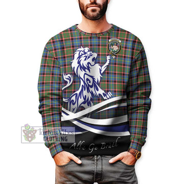 Aikenhead Tartan Sweatshirt with Alba Gu Brath Regal Lion Emblem Unisex - Tartan Vibes Clothing