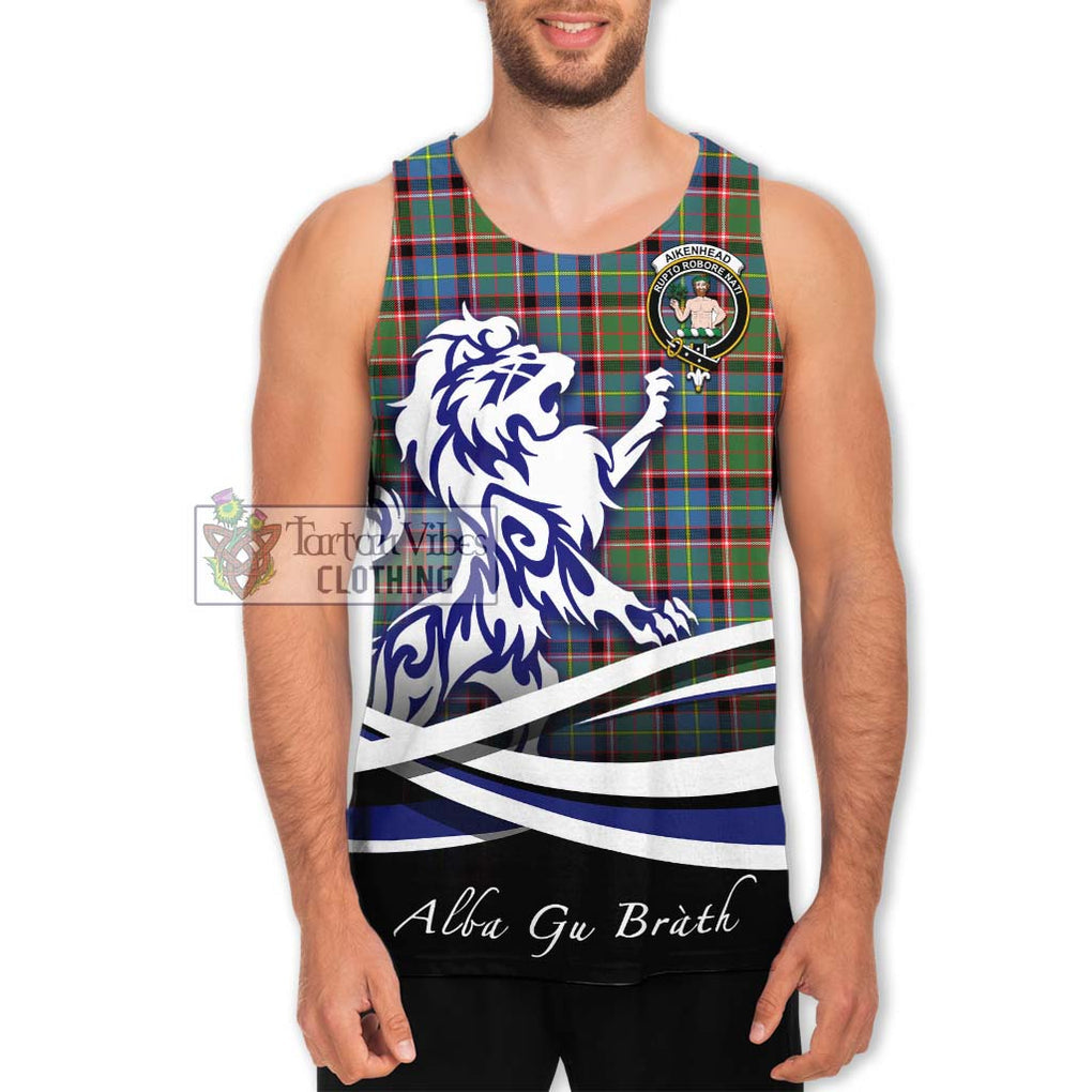 Aikenhead Tartan Men's Tank Top with Alba Gu Brath Regal Lion Emblem Men - Tartan Vibes Clothing