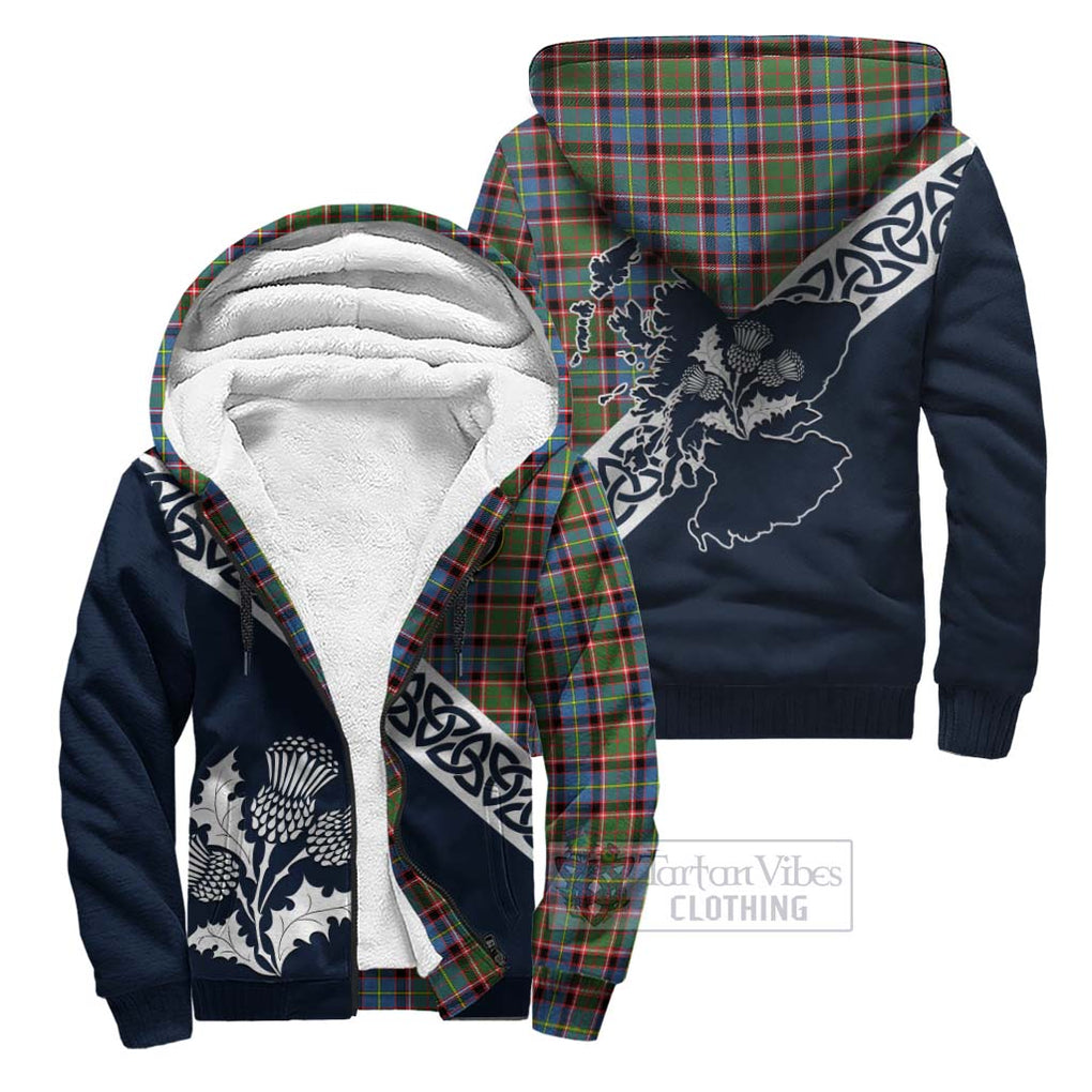 Aikenhead Tartan Sherpa Hoodie Featuring Thistle and Scotland Map Unisex - Tartan Vibes Clothing
