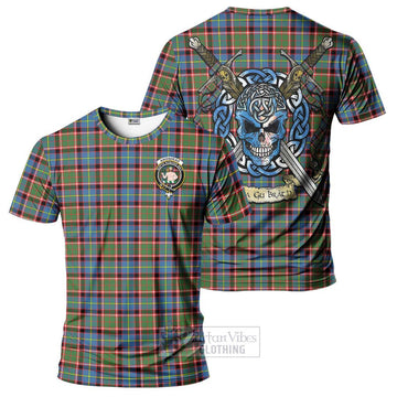 Aikenhead Tartan T-Shirt with Family Crest Celtic Skull Style Kid's Shirt - Tartan Vibes Clothing