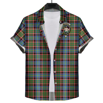 Aikenhead Tartan Short Sleeve Button Down Shirt with Family Crest