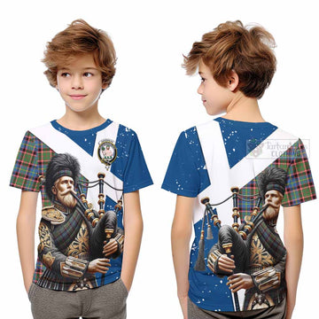 Aikenhead Tartan Kid T-Shirt with Family Crest Scottish Bagpiper Vibes Youth XL Size14 - Tartan Vibes Clothing