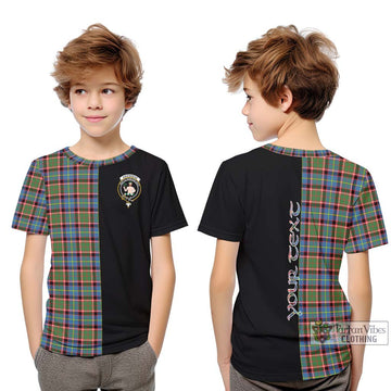 Aikenhead Tartan Kid T-Shirt with Family Crest and Half Of Me Style Youth XL Size14 - Tartan Vibes Clothing