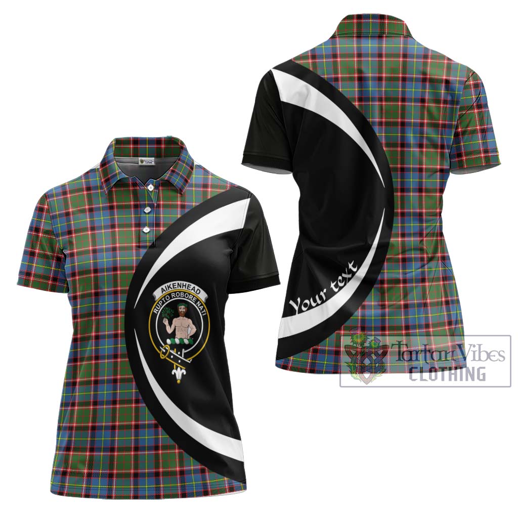 Aikenhead Tartan Women's Polo Shirt with Family Crest Circle Style Women - Tartan Vibes Clothing