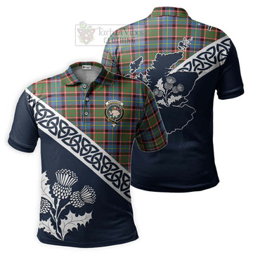 Aikenhead Tartan Polo Shirt Featuring Thistle and Scotland Map Kid - Tartanvibesclothing Store