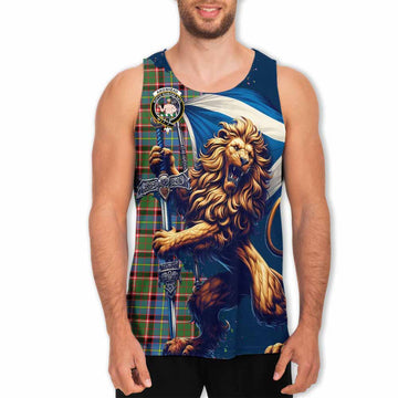 Aikenhead Tartan Family Crest Men's Tank Top with Scottish Majestic Lion Men - Tartan Vibes Clothing