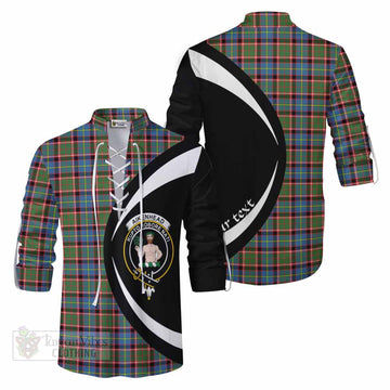 Aikenhead Tartan Ghillie Kilt Shirt with Family Crest Circle Style Men - Tartan Vibes Clothing