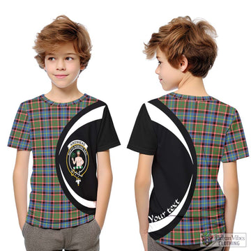 Aikenhead Tartan Kid T-Shirt with Family Crest Circle Style Youth XL Size14 - Tartan Vibes Clothing