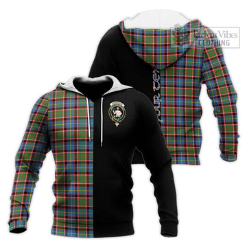 Aikenhead Tartan Knitted Hoodie with Family Crest and Half Of Me Style Unisex Knitted Pullover Hoodie - Tartanvibesclothing Shop