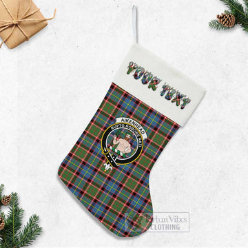 Aikenhead Tartan Family Crest Christmas Stocking with Personalized Text - Tartan Vibes Clothing