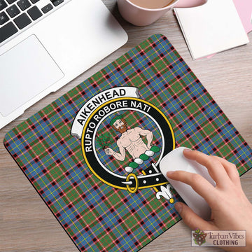 Tartan Vibes Clothing Aikenhead Tartan Mouse Pad with Family Crest