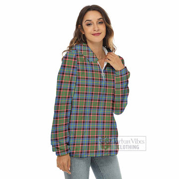 Aikenhead Tartan Women's Borg Fleece Hoodie with Half Zip Female - Tartan Vibes Clothing