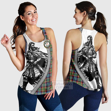 Aikenhead Tartan Clan Crest Women's Racerback Tanks with Highlander Warrior Celtic Style 4XL - Tartan Vibes Clothing