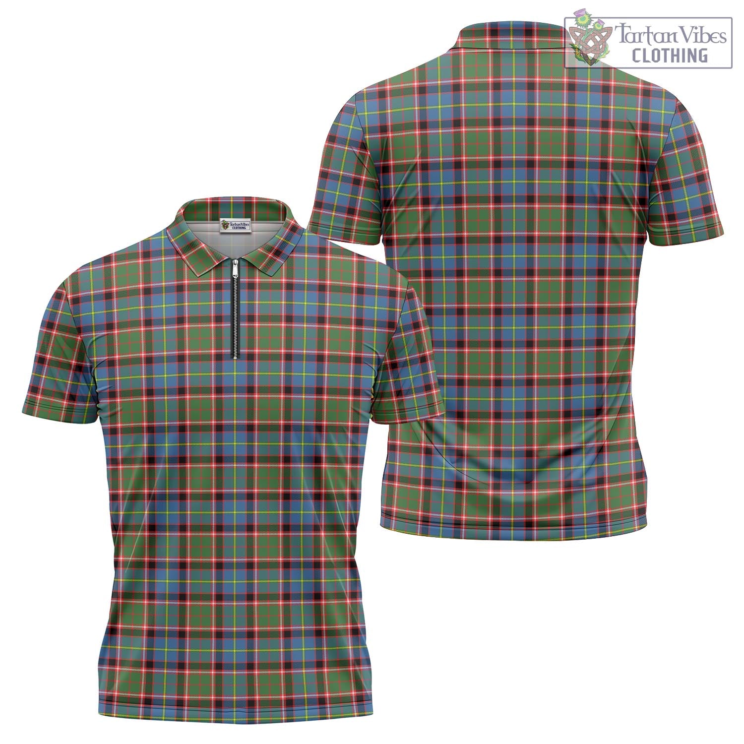 Aikenhead Tartan Zipper Polo Shirt Unisex - Tartan Vibes Clothing