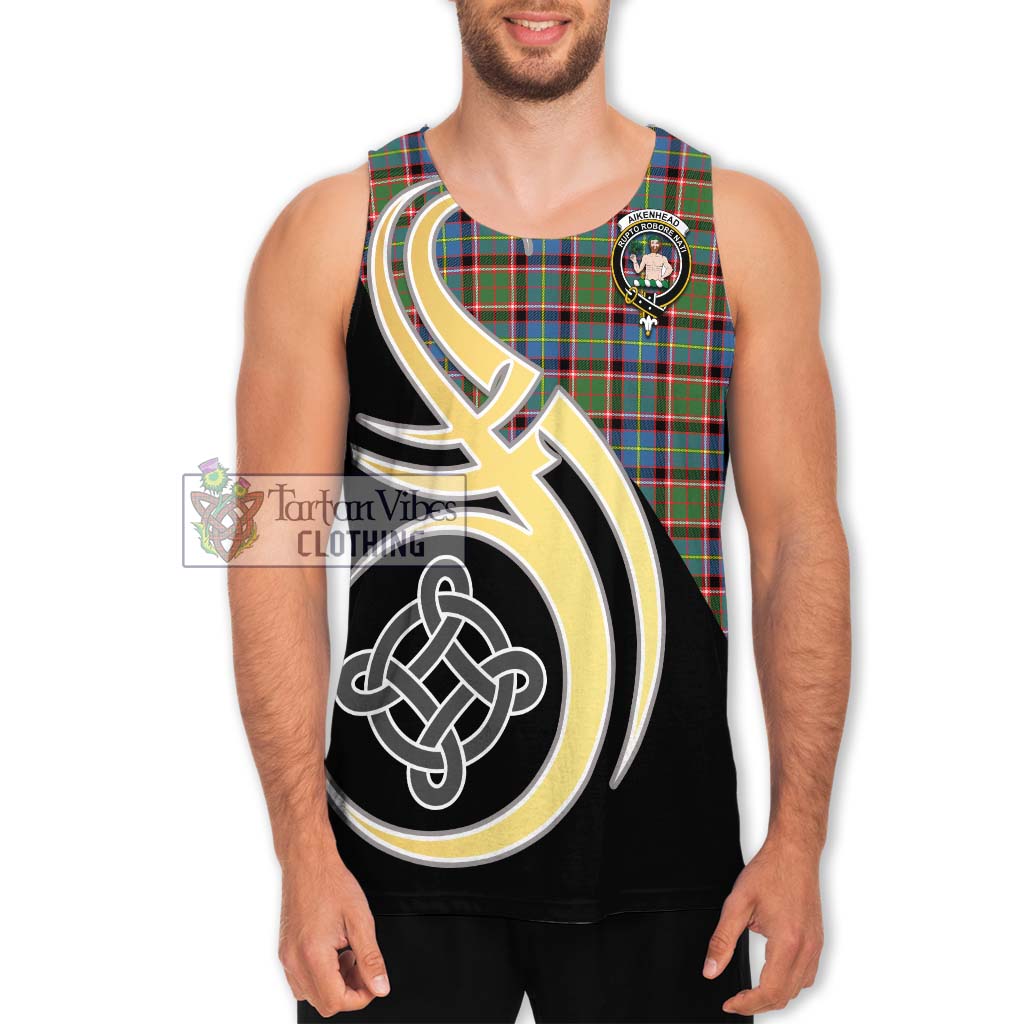 Aikenhead Tartan Men's Tank Top with Family Crest and Celtic Symbol Style Men - Tartan Vibes Clothing