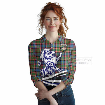 Aikenhead Tartan Women's Casual Shirt with Alba Gu Brath Regal Lion Emblem Female - Tartan Vibes Clothing