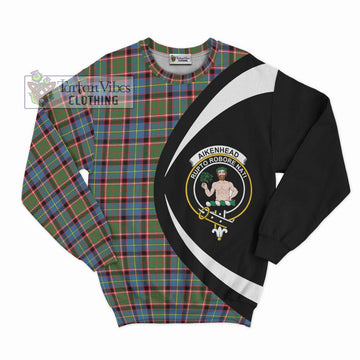 Aikenhead Tartan Sweatshirt with Family Crest Circle Style Unisex - Tartan Vibes Clothing
