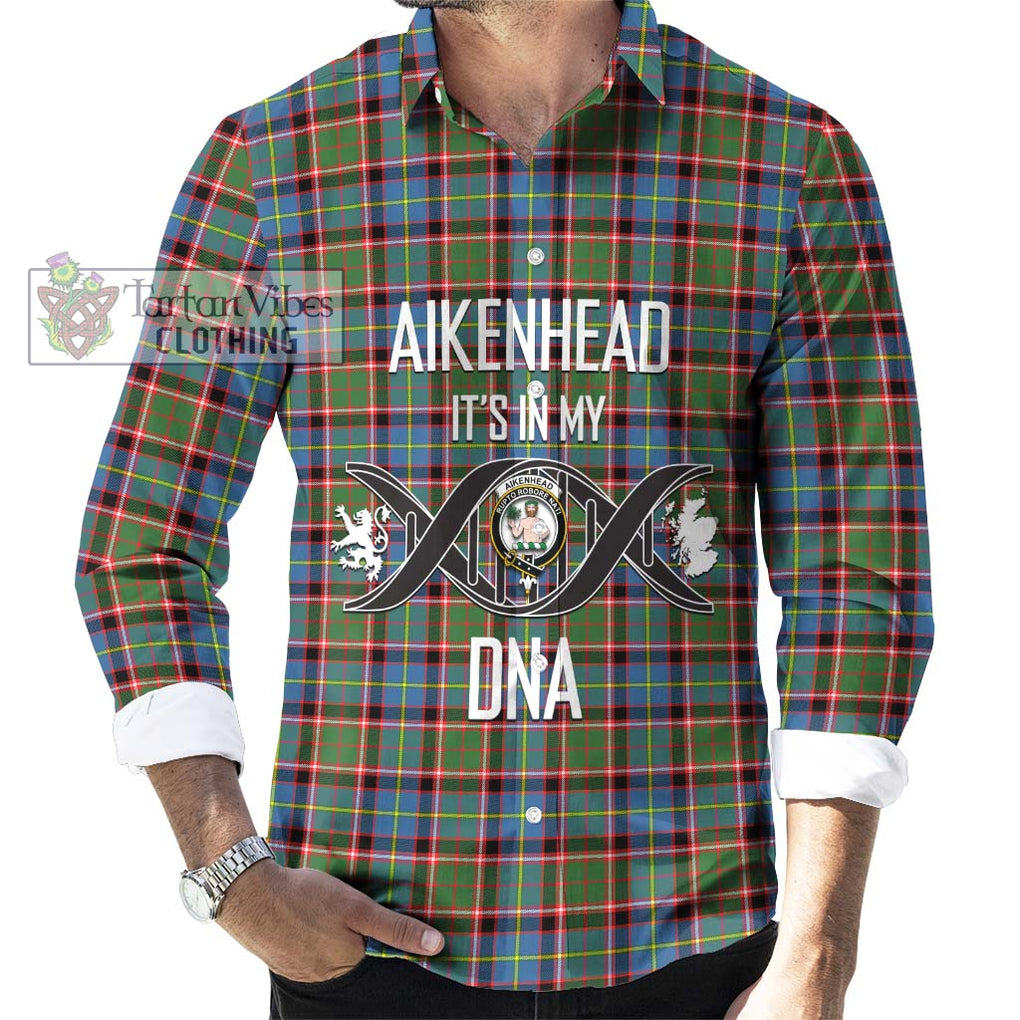 Aikenhead Tartan Long Sleeve Button Shirt with Family Crest DNA In Me Style Men's Shirt S - Tartanvibesclothing Shop