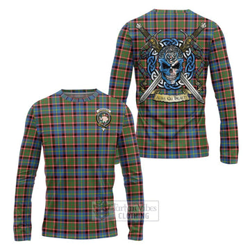 Aikenhead Tartan Long Sleeve T-Shirt with Family Crest Celtic Skull Style Unisex - Tartan Vibes Clothing