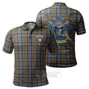 Aikenhead Tartan Polo Shirt with Family Crest Celtic Skull Style Kid - Tartan Vibes Clothing