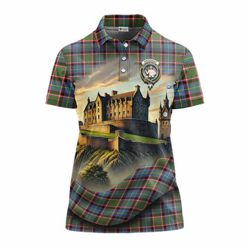 Aikenhead Tartan Family Crest Women's Polo Shirt with Scottish Ancient Castle Style Women - Tartan Vibes Clothing